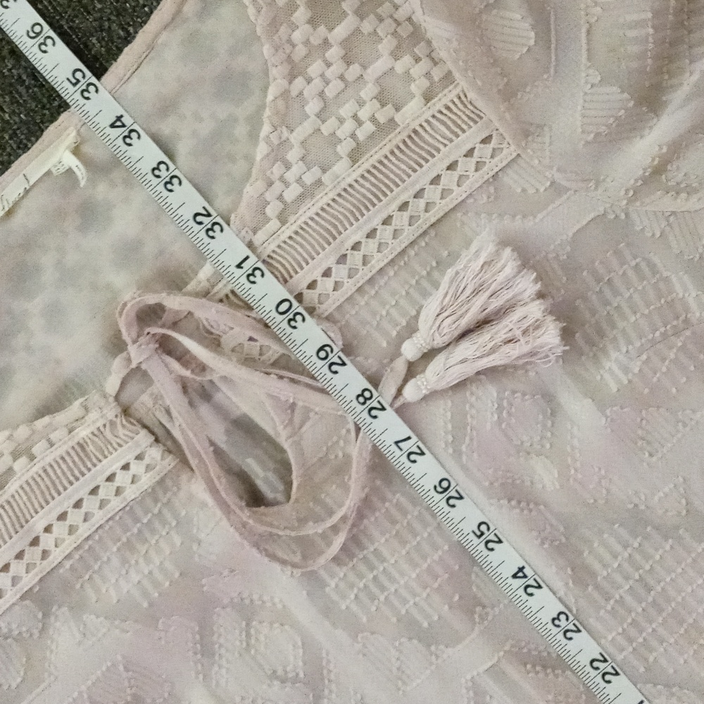 💗Anthropologie Floreat💗 - Rose Pink Eyelet Bell Sleeve Esme Cover-Up Dress - Picture 16 of 16